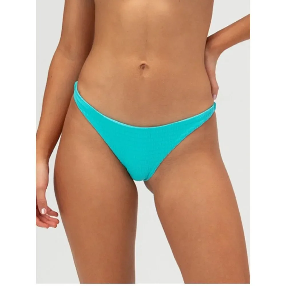 NWT Full Tilt (Tilly’s) Aqua Smocked Skimpy Bikini Bottoms | Cheeky